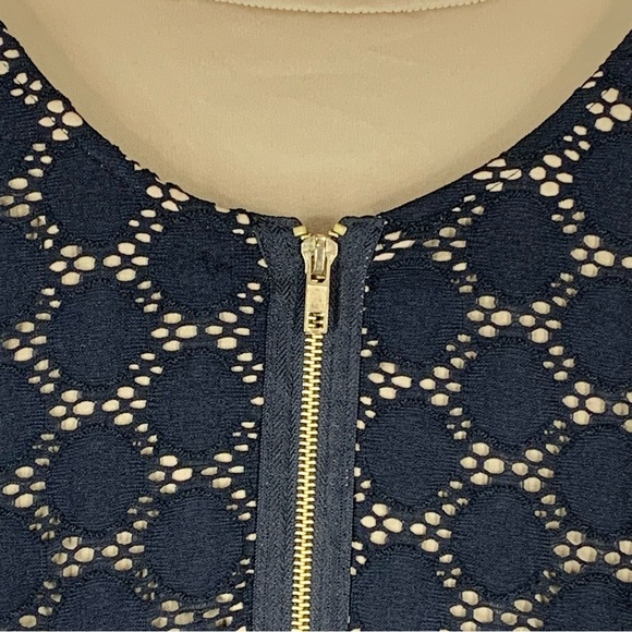 RN Studio~NWT~Black Eyelet Lace Scoop Neck 3/4 Sleeve Knee Length Dress~Sz 8P‎ - Picture 9 of 14